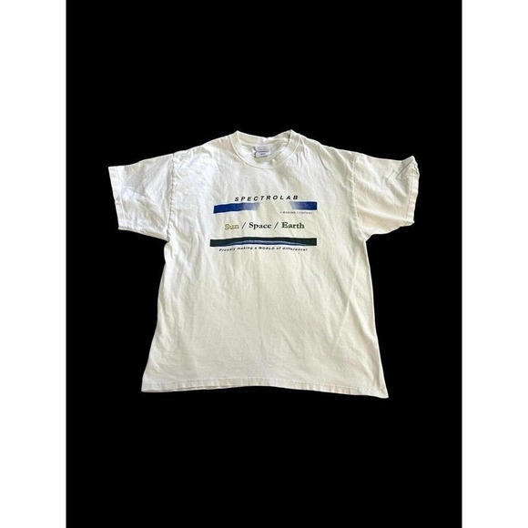 Vintage Spectrolab A Boeing Company Tshirt Sun Earth Space Science Retro Large